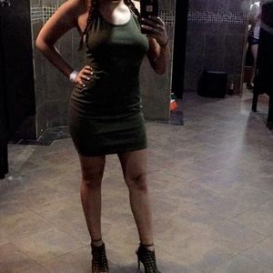 Green mini dress
